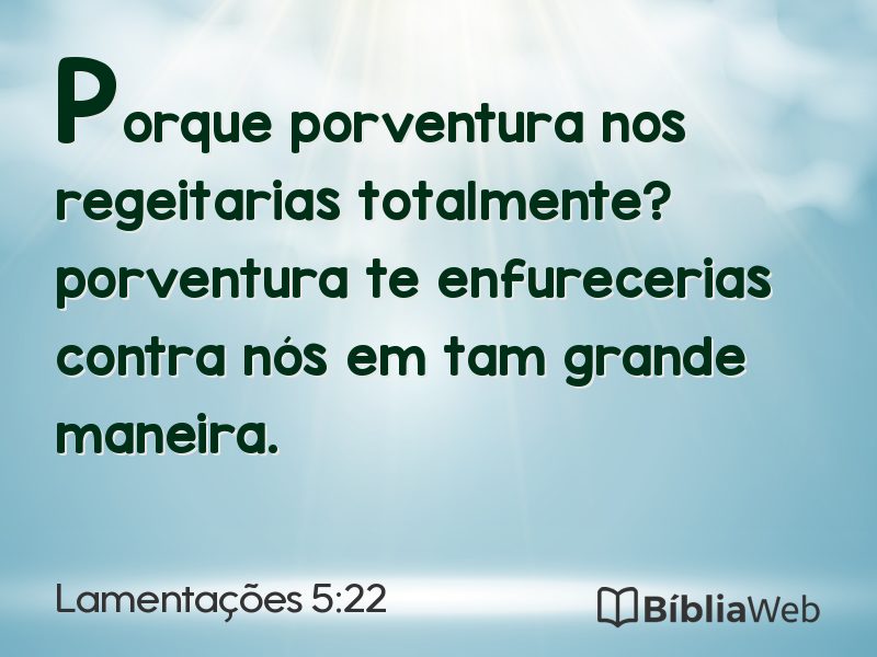 Lamentações 5:22 em imagem para compartilhar