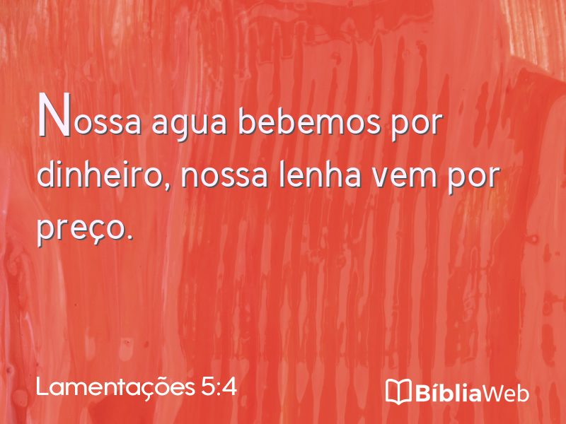 Lamentações 5:4 em imagem para compartilhar
