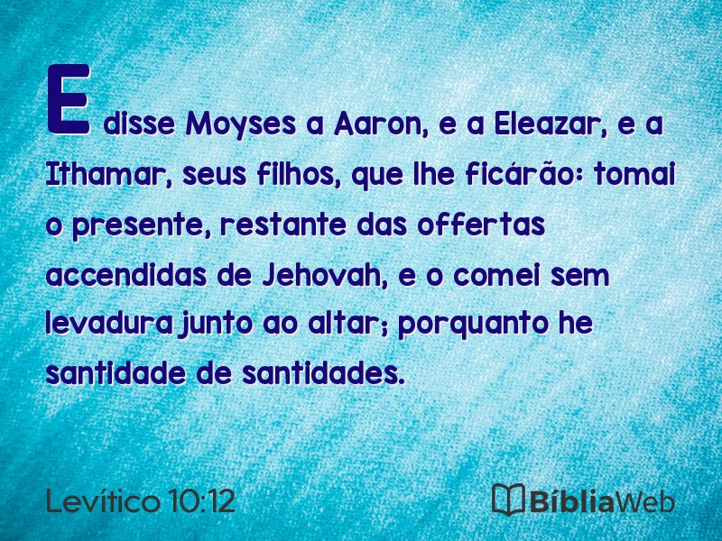 Levítico 10:12 em imagem para compartilhar