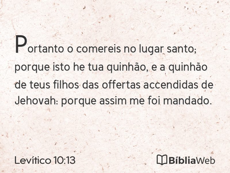 Levítico 10:13 em imagem para compartilhar