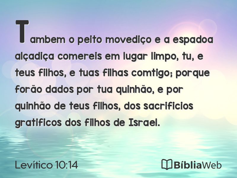 Levítico 10:14 em imagem para compartilhar