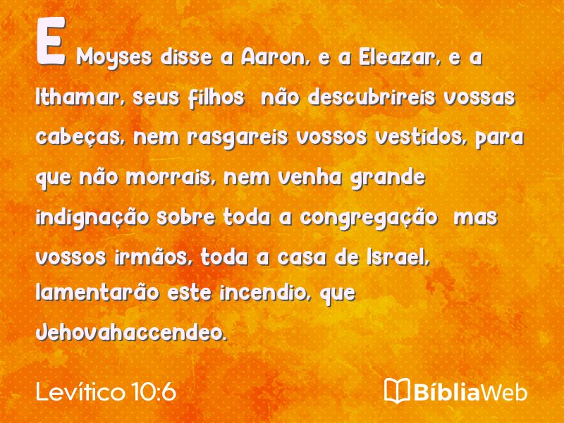 Levítico 10:6 em imagem para compartilhar