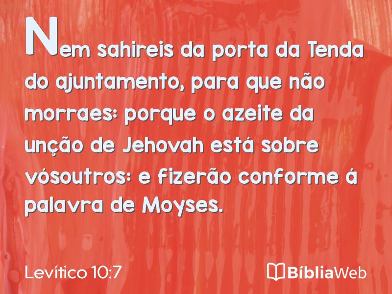 Levítico 10:7 em imagem para compartilhar