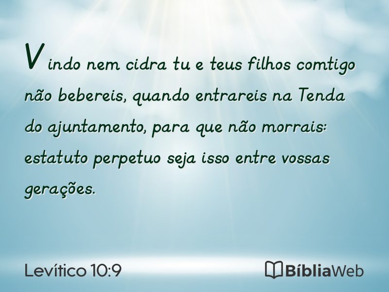 Levítico 10:9 em imagem para compartilhar