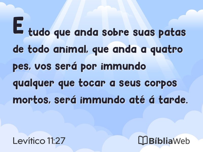 Levítico 11:27 em imagem para compartilhar
