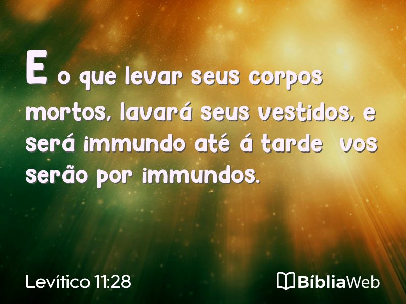 Levítico 11:28 em imagem para compartilhar