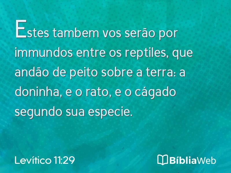 Levítico 11:29 em imagem para compartilhar