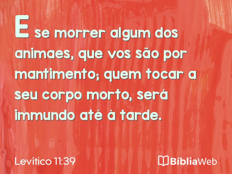Levítico 11:39 em imagem para compartilhar
