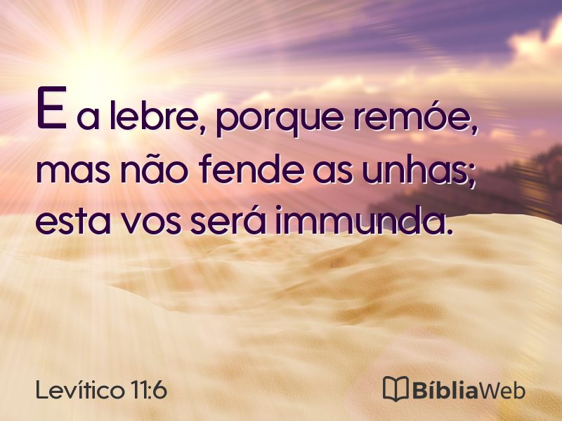 Levítico 11:6 em imagem para compartilhar