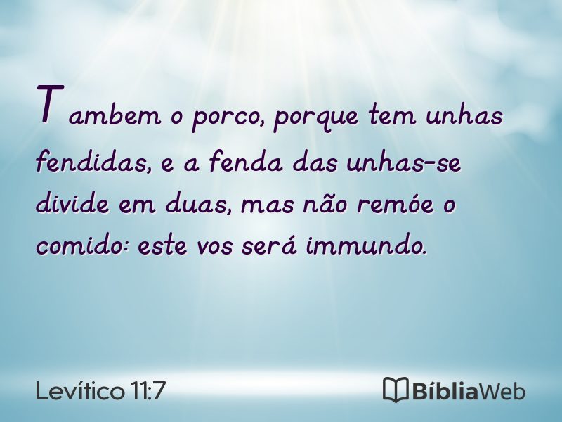 Levítico 11:7 em imagem para compartilhar