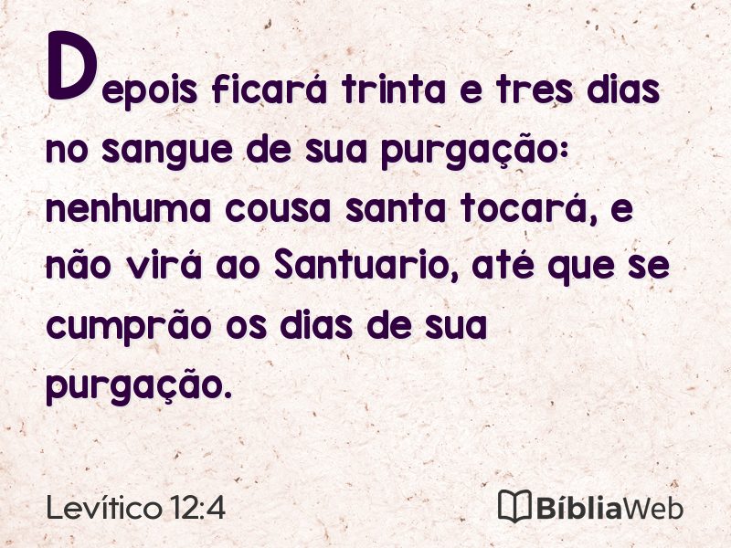 Levítico 12:4 em imagem para compartilhar