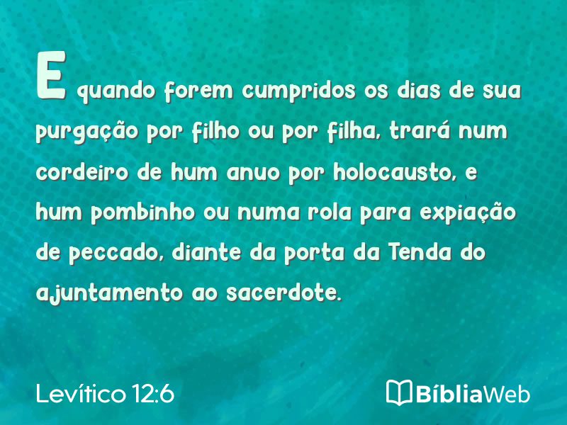 Levítico 12:6 em imagem para compartilhar