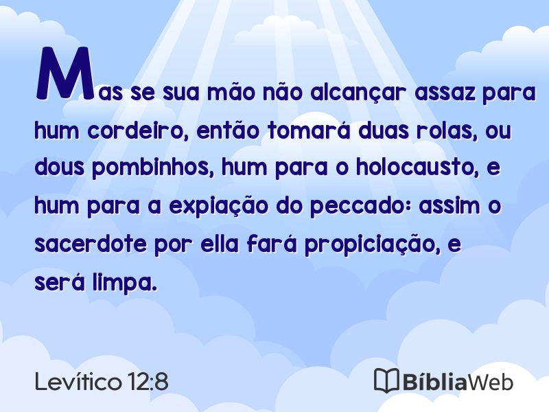 Levítico 12:8 em imagem para compartilhar