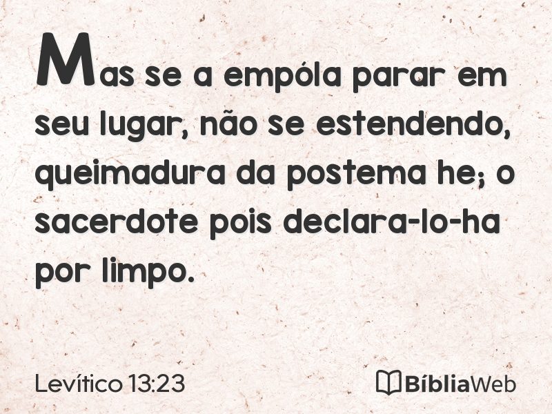 Levítico 13:23 em imagem para compartilhar