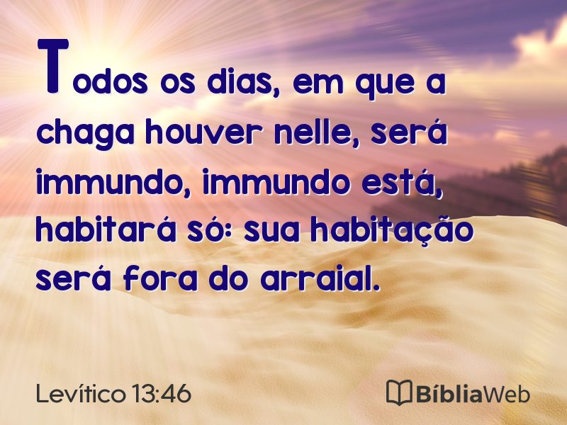 Levítico 13:46 em imagem para compartilhar