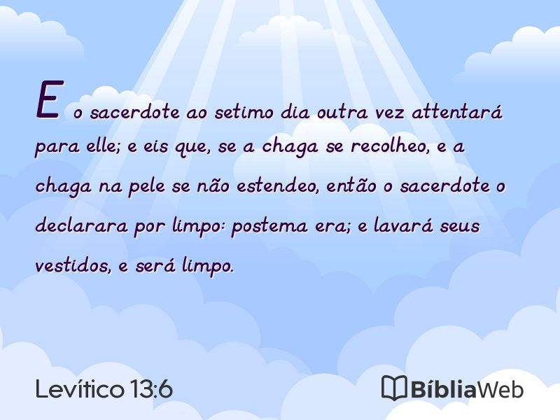 Levítico 13:6 em imagem para compartilhar