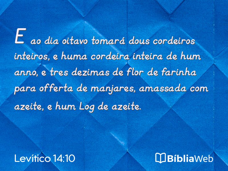 Levítico 14:10 em imagem para compartilhar