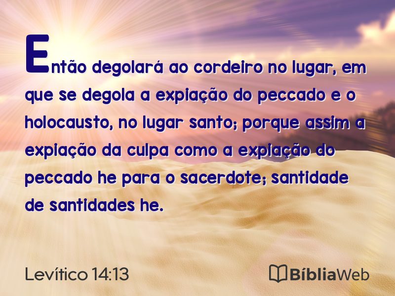 Levítico 14:13 em imagem para compartilhar