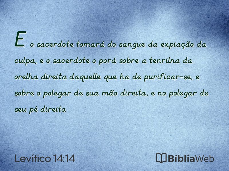 Levítico 14:14 em imagem para compartilhar
