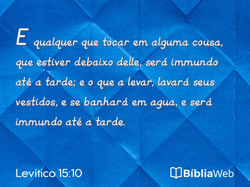 Levítico 15:10 em imagem para compartilhar