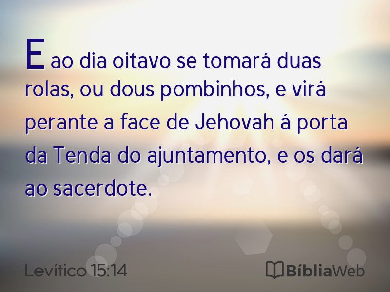 Levítico 15:14 em imagem para compartilhar