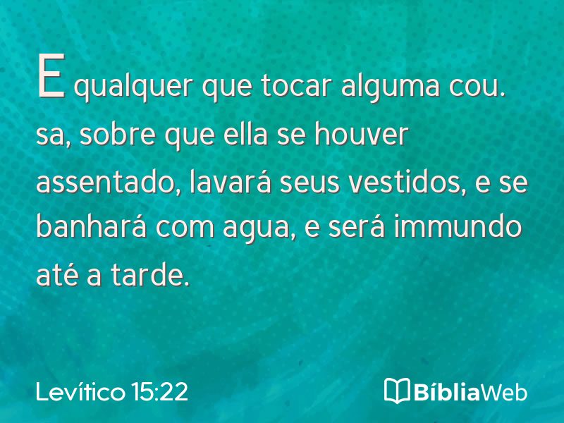 Levítico 15:22 em imagem para compartilhar