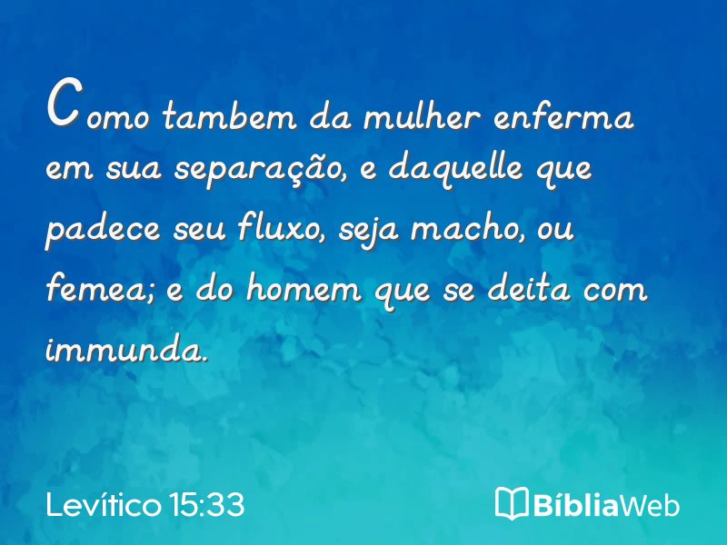 Levítico 15:33 em imagem para compartilhar