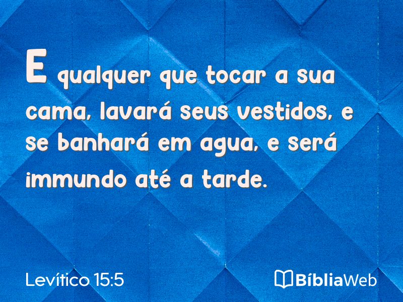Levítico 15:5 em imagem para compartilhar
