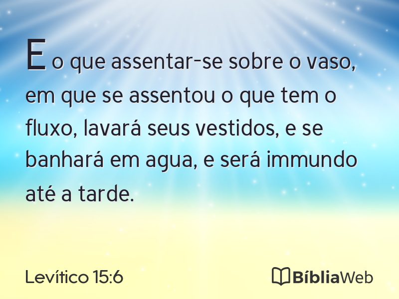 Levítico 15:6 em imagem para compartilhar