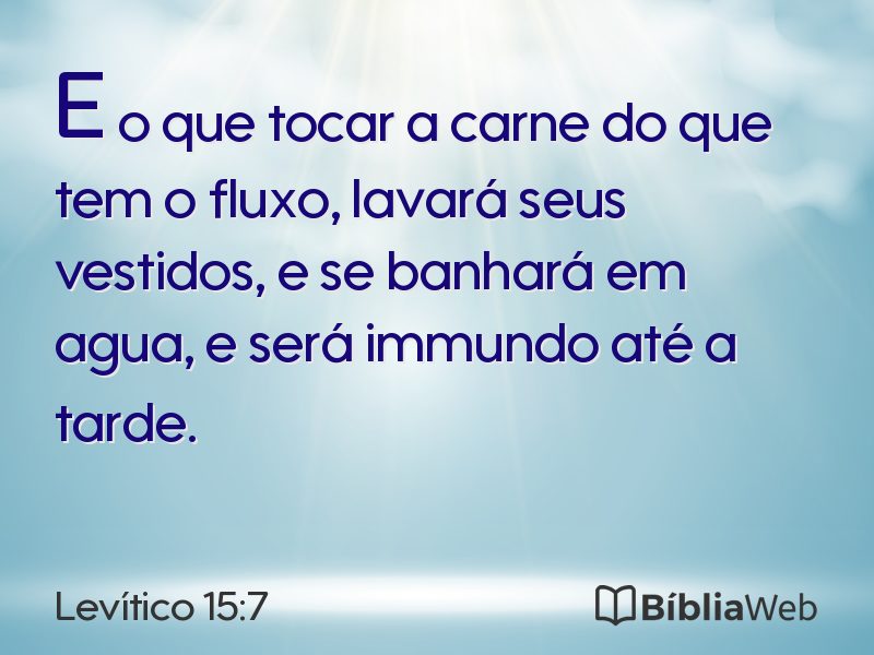 Levítico 15:7 em imagem para compartilhar
