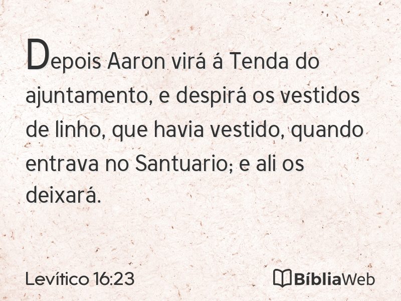 Levítico 16:23 em imagem para compartilhar