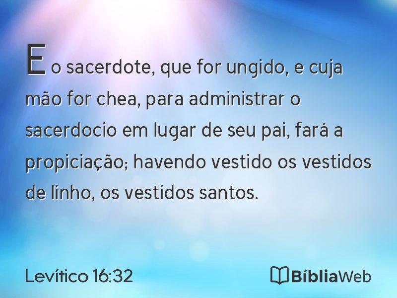 Levítico 16:32 em imagem para compartilhar