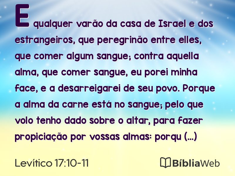 Levítico 17:10-11 em imagem para compartilhar