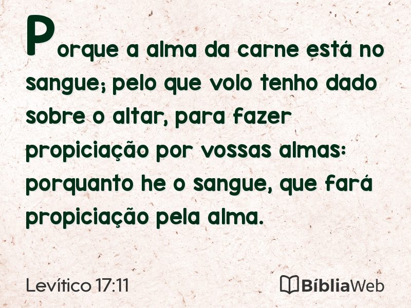 Levítico 17:11 em imagem para compartilhar