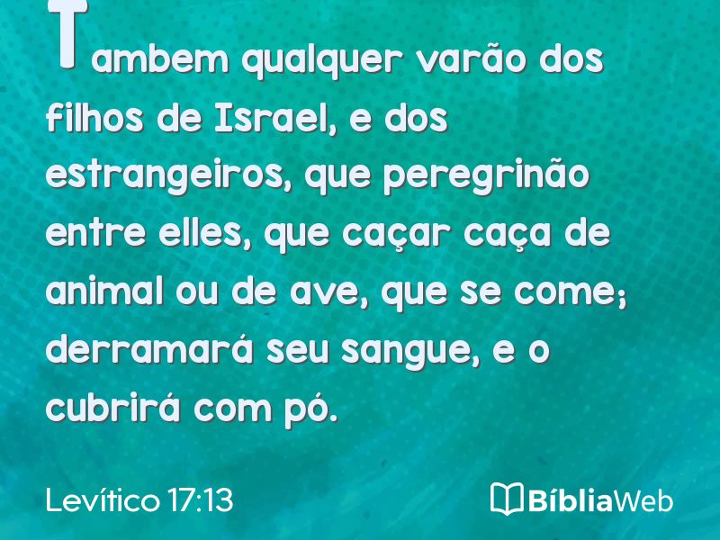 Levítico 17:13 em imagem para compartilhar