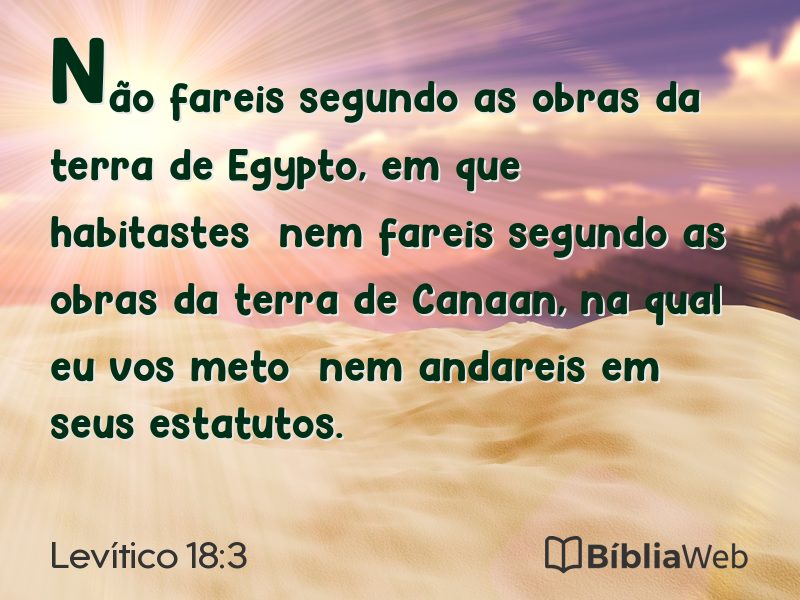 Levítico 18:3 em imagem para compartilhar