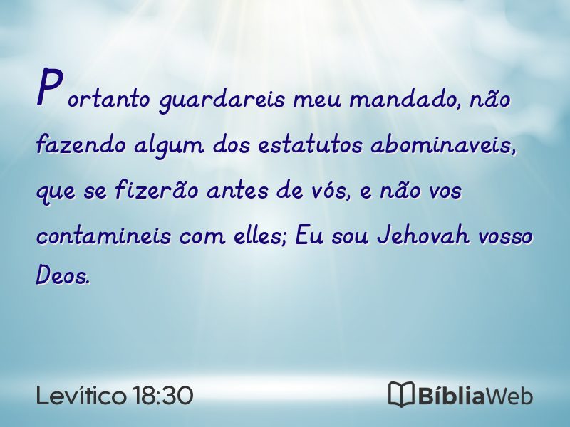 Levítico 18:30 em imagem para compartilhar