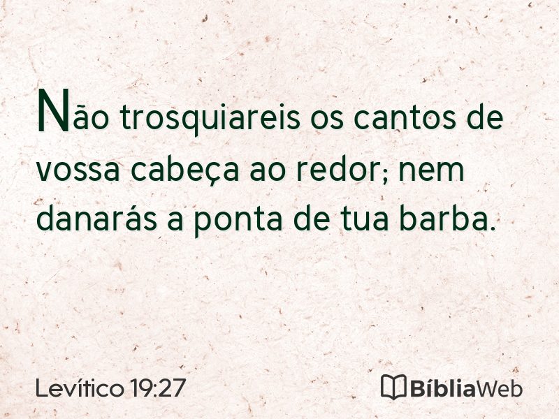 Levítico 19:27 em imagem para compartilhar