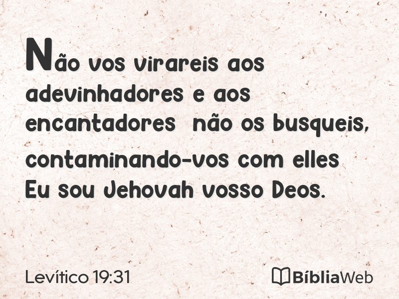 Levítico 19:31 em imagem para compartilhar