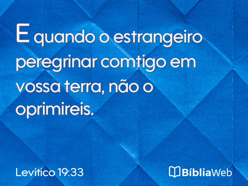Levítico 19:33 em imagem para compartilhar