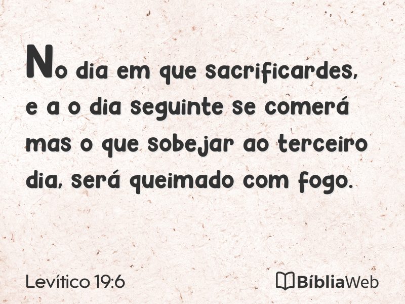 Levítico 19:6 em imagem para compartilhar