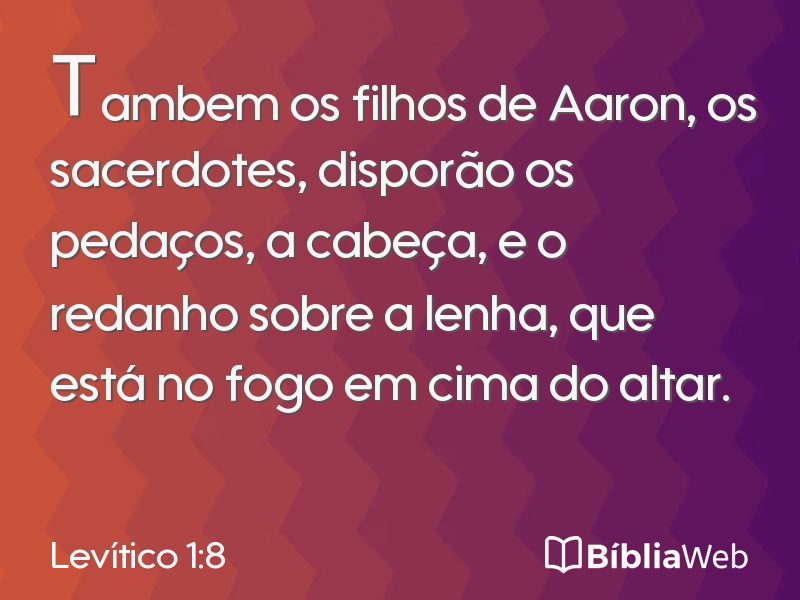 Levítico 1:8 em imagem para compartilhar