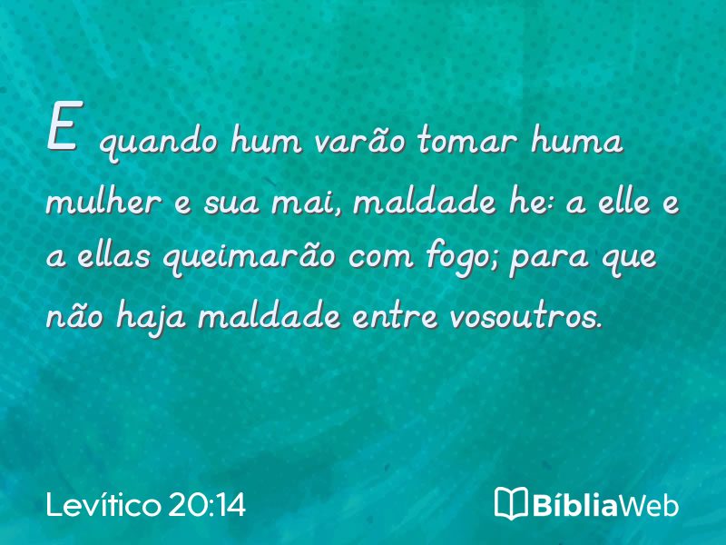 Levítico 20:14 em imagem para compartilhar