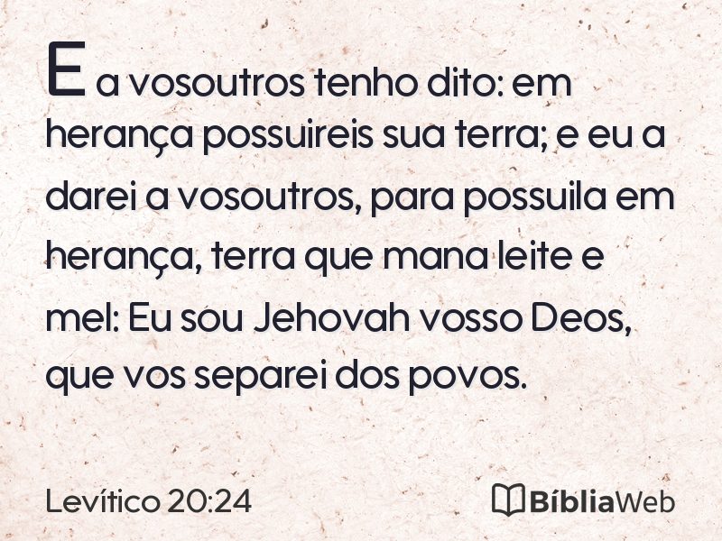 Levítico 20:24 em imagem para compartilhar
