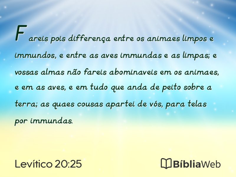 Levítico 20:25 em imagem para compartilhar