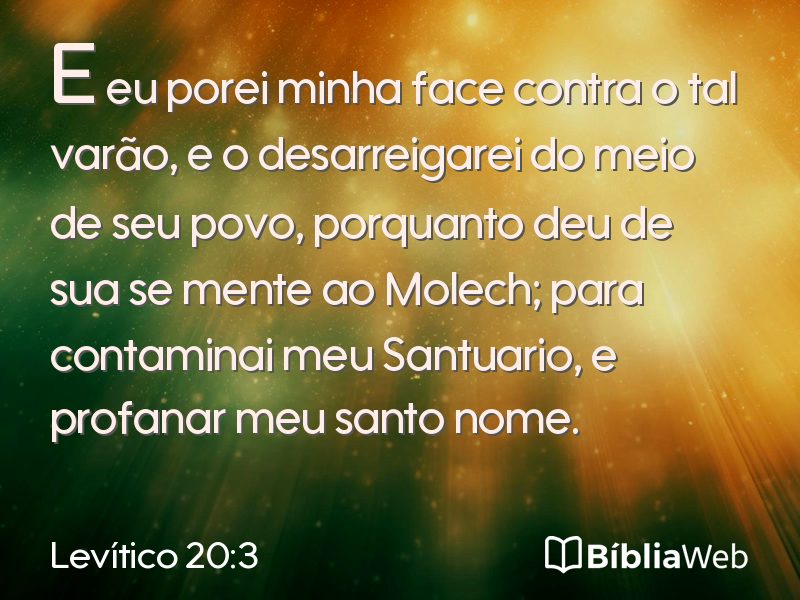 Levítico 20:3 em imagem para compartilhar