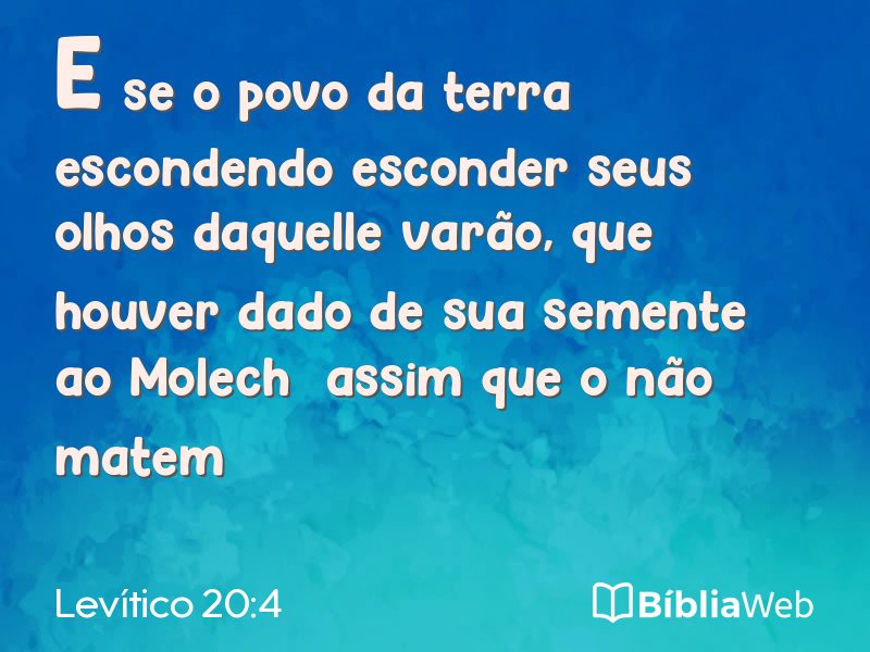 Levítico 20:4 em imagem para compartilhar
