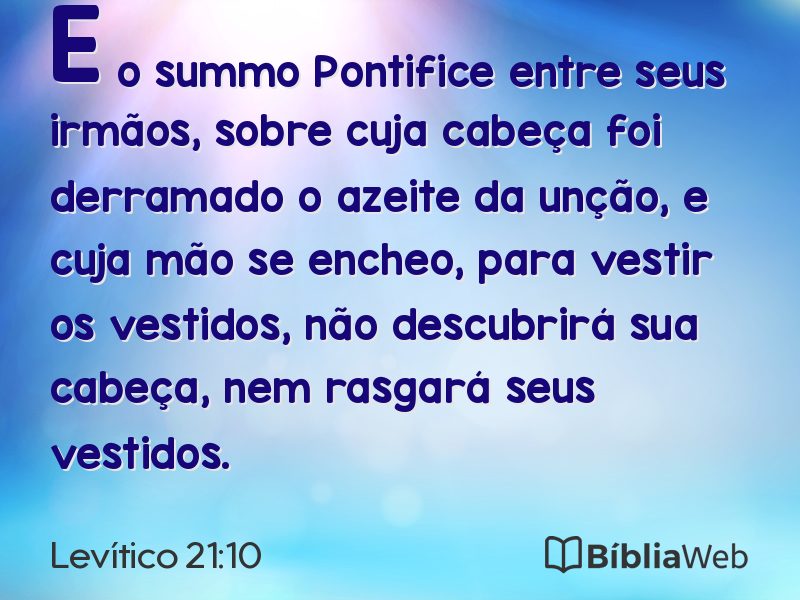 Levítico 21:10 em imagem para compartilhar