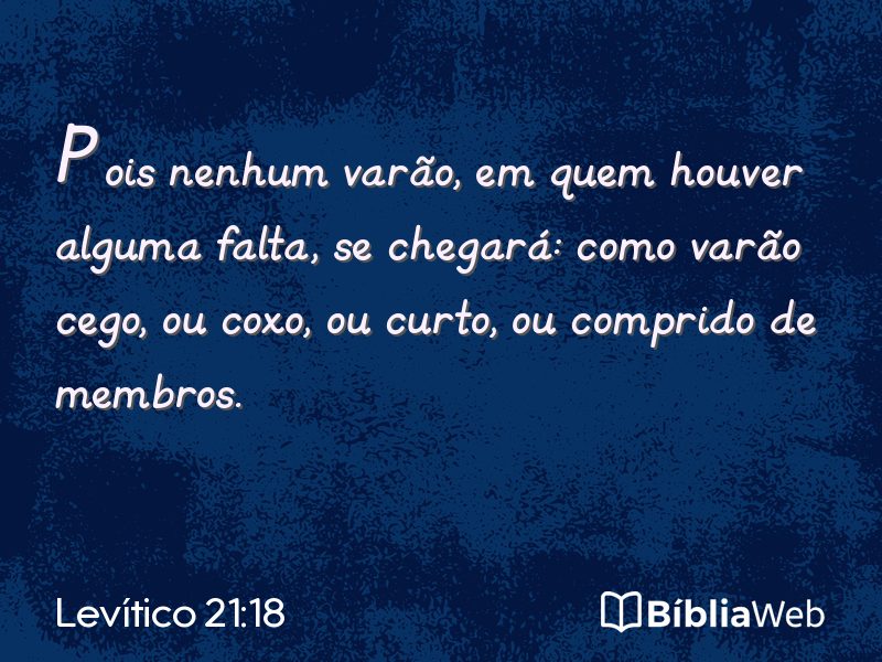 Levítico 21:18 em imagem para compartilhar
