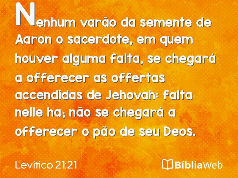 Levítico 21:21 em imagem para compartilhar